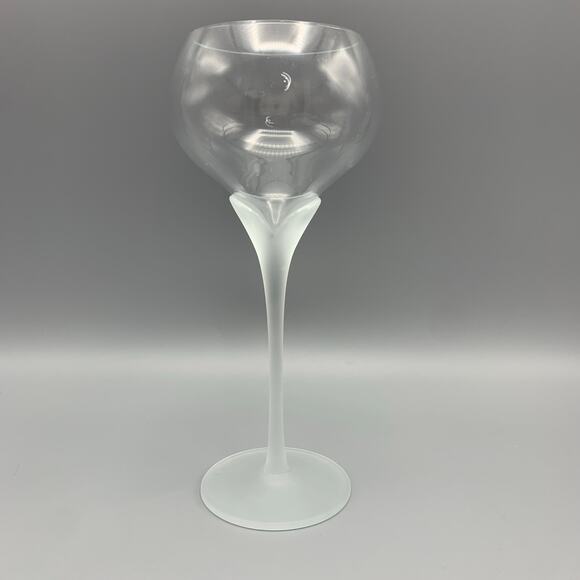 Colony Amaryllis Wine Goblet Satin Frosted Stem Clear 8 1/4" Replacement Vintage - Picture 1 of 6